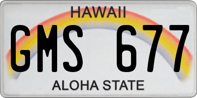 HI license plate GMS677