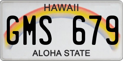 HI license plate GMS679