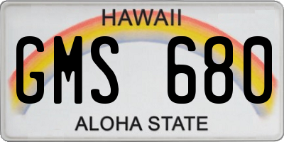HI license plate GMS680