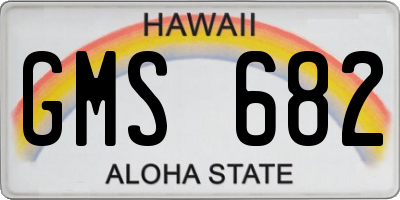 HI license plate GMS682