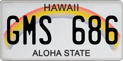 HI license plate GMS686