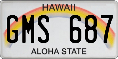 HI license plate GMS687