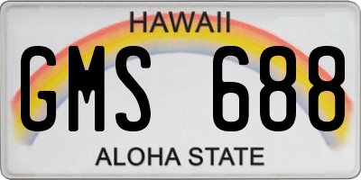 HI license plate GMS688