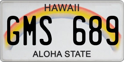 HI license plate GMS689