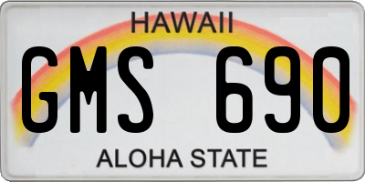 HI license plate GMS690