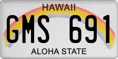 HI license plate GMS691