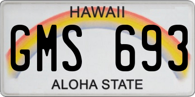 HI license plate GMS693