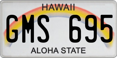 HI license plate GMS695
