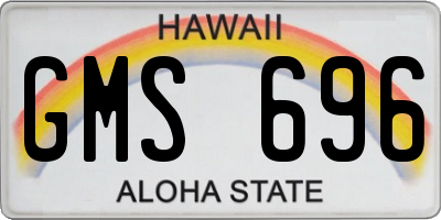 HI license plate GMS696