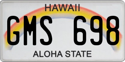 HI license plate GMS698
