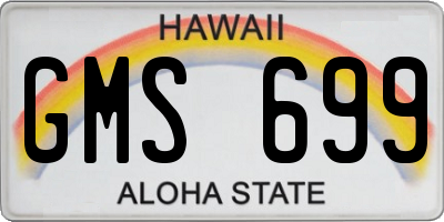 HI license plate GMS699