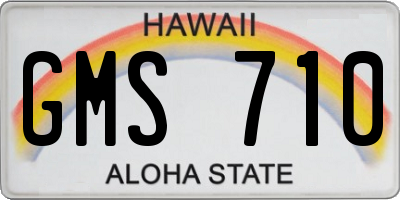 HI license plate GMS710