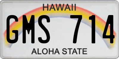 HI license plate GMS714