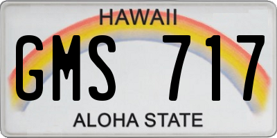 HI license plate GMS717