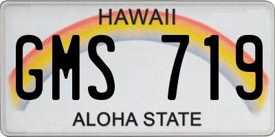 HI license plate GMS719