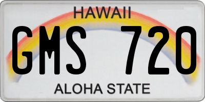 HI license plate GMS720