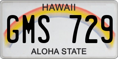 HI license plate GMS729