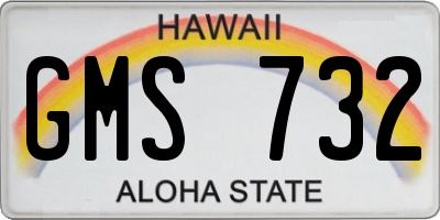 HI license plate GMS732