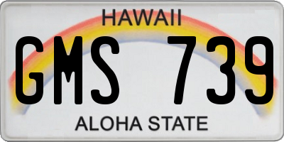 HI license plate GMS739