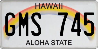 HI license plate GMS745