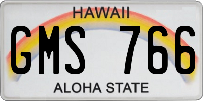 HI license plate GMS766