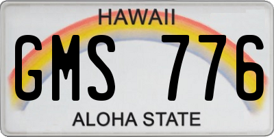 HI license plate GMS776