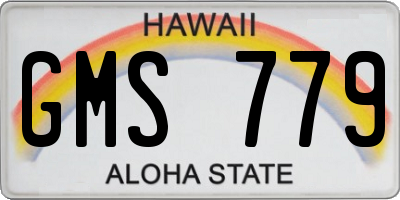 HI license plate GMS779
