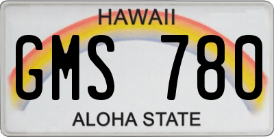 HI license plate GMS780