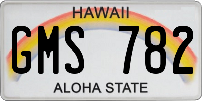 HI license plate GMS782