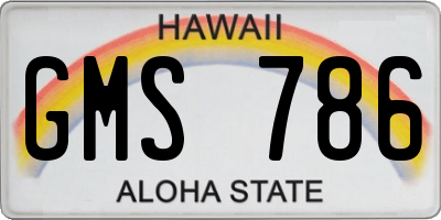 HI license plate GMS786