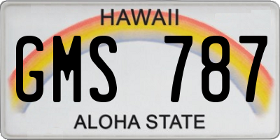 HI license plate GMS787