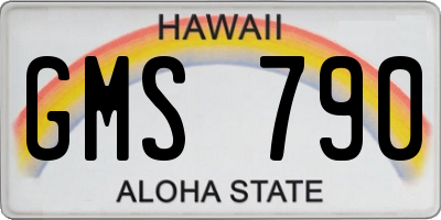 HI license plate GMS790