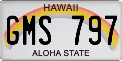 HI license plate GMS797