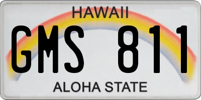 HI license plate GMS811