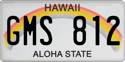 HI license plate GMS812