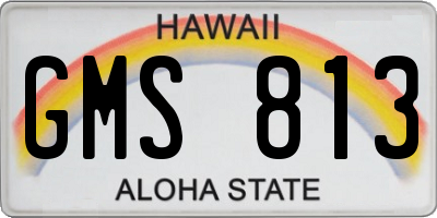 HI license plate GMS813