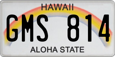 HI license plate GMS814