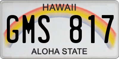 HI license plate GMS817