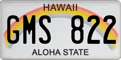 HI license plate GMS822