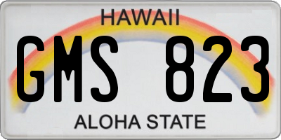 HI license plate GMS823