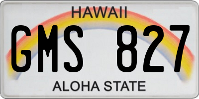 HI license plate GMS827