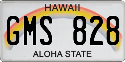 HI license plate GMS828