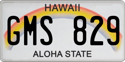 HI license plate GMS829