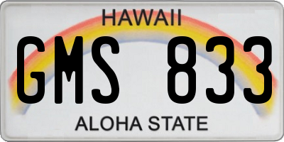 HI license plate GMS833