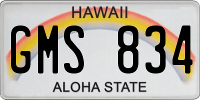 HI license plate GMS834