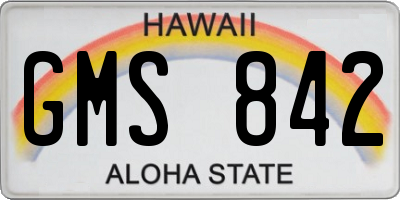 HI license plate GMS842