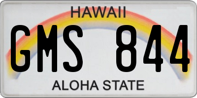 HI license plate GMS844