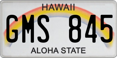 HI license plate GMS845