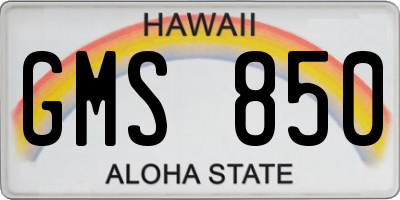 HI license plate GMS850