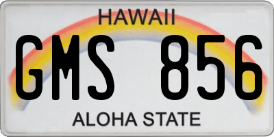 HI license plate GMS856
